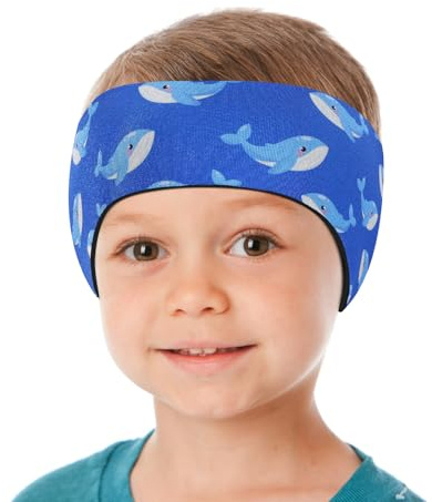 HeySplash Schwimm-Stirnband, Schwimm-Ohrstöpsel, Kinder-Ohrstöpsel, Ohrenband, Schwimmer-Gehörschutz, Neopren-Ohrenschutz und Haarschutz für Kinder und Erwachsene, hält Ohrstöpsel, Größe M