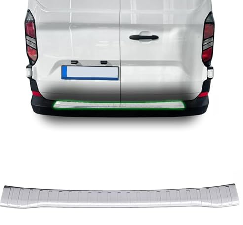 Protezione paraurti posteriore compatibile con Ford Transit Custom (2a generazione) dal 2023 + | Acciaio inossidabile opaco protezione per bordo bagagliaio di carico