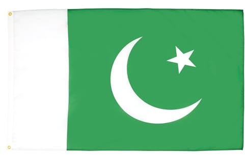 AZ FLAG Lote de 5 banderas Pakistán – 90 x 60 cm – Bandera paquistaní 100% poliéster con ojales metálicos integrados