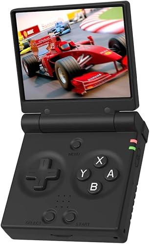 Whatsko Miyoo Mini Flip console da gioco in stile retrò, 4000+ giochi, schermo IPS 750 x 560 da 2,8 pollici, 16 emulatore, sistema Linux, in stile retrò con WiFi, 64 GB (Nero)
