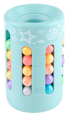 Taidda Cube Magique Jouets Éducatifs de Réduction du Stress Boule à Rouleau Rotative et Porte-Stylo pour Enfants et Adultes Vert/Rose/Bleu/Violet/Blanc 10,5 X 6,5 Cm (Taiddakz5pnxstwu-221109KM22-3)