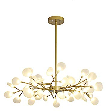 KXEcoLife LED Firefly Chandelier Creative Modern Pendant Light with Source G4 Ceiling Fixture for Dining Room Bedroom Living Lighting-Golden 45 Lights