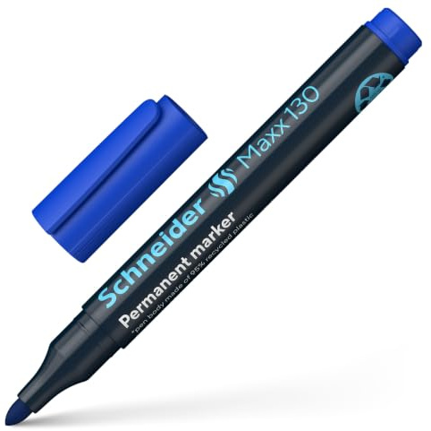 Schneider Maxx 130 Marcador permanente, rellenable, 1 – 3 mm, Azul, 1er blíster
