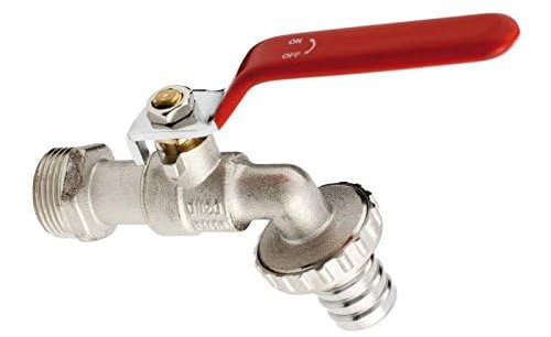 3/4 manguera de jardín válvula de grifo con mango rojo y metal enchufe exterior Bib Tap Bsp rosca