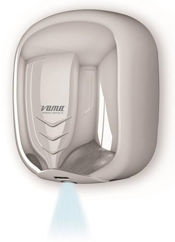 vama Asciugamani Elettrico con Fotocellula 1100W Stream Dry UV LF Acciaio Inox Lucido