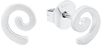 Amor Ohrstecker 925 Sterling Silber Damen Ohrschmuck, 0,8 cm, Silber, Schnecke, Kommt in Schmuck Geschenk Box, 9063062