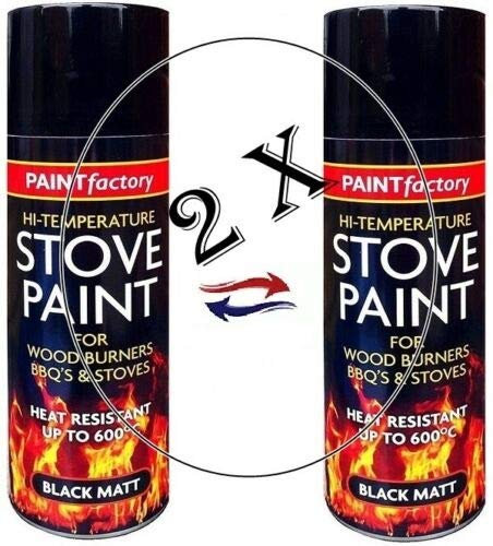SDMAX Black Heat Resistant Paint Spray, Protective Coating, High Temperature Stove Exhausts Bbq Etc, Easy Application, Indoor And Outdoor Use, 400ml