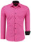J'S FASHION - Camisa de Hombre - Corte Entallado - Camisa de Manga Larga - fácil de Planchar Fucsia M