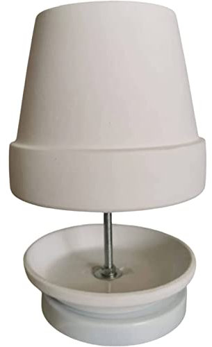 Horno de calentamiento de lámparas de té,Calentador de Velas de Cerámica de Doble Pared,Horno de té grande, horno de té con calefacción para 5-6 velas de té(sin Vela),White