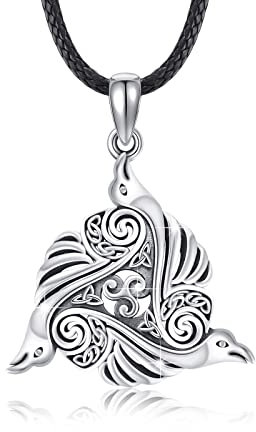 ZIPPICE Keltische Halskette für Damen 925 Sterling Silber Wikinger/Adler/Irisch Kette Schmuck Geschenk für Frauen Mädchen (Adler)
