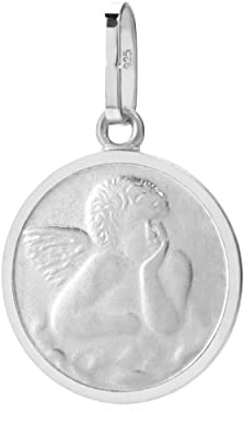 Hängsmycke skyddsängel 925 silver del matt rodierad 12 mm Talisman amulett 13451