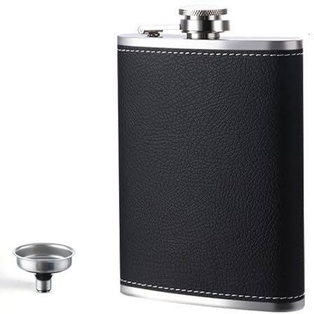 ANMEISH Hip Flask 8Oz, Flasks for Men, Portable with Funnel, Personalised Whisky Alcohol - Groomsmen Gifts, Leakproof Perfect Hiking, Camping, Outdoor Activities, ccm-ylp-002