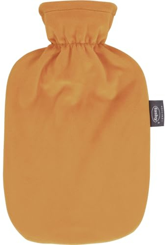 Fashy Bolsa de agua caliente con funda de forro polar, color naranja, 2,0 L