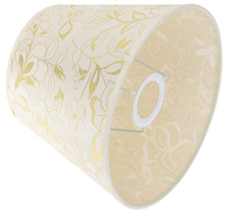 HOMSFOU Vintage Lampenschirm Trommel 22cm Leinen Stoff Lampenabdeckung Tischlampe Wohnzimmer Schlafzimmer Beleuchtung Zubehör