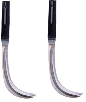 VANZACK 2pcs Manganese Scythe Mowing Knife Folding Hand Sickle Sickle Garden Tool Reaping Hook Gardening Rustproof