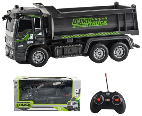 RC Crane, Electric Mechanical Construction Car | Remote Control Digging and Leveling, Engineering Car Toy for Children and Adults RC Dump Truck with Effects