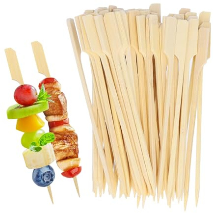 50PCS Bamboo Skewers for Appetizers,Cocktail Picks for Drinks,Mini Food Sticks,Bamboo Cocktail Stick Skewer Barbecue Skewers,Natural Wooden Paddle Skewer Mini Food Sticks,Charcuterie Accessories