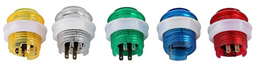 Annadue 5PC LED-tryckknapp med Mikrobrytare, Belysta Spelnycklar för Gör-det-själv-skåp, Högtemperaturtransparenta Nycklarsatser