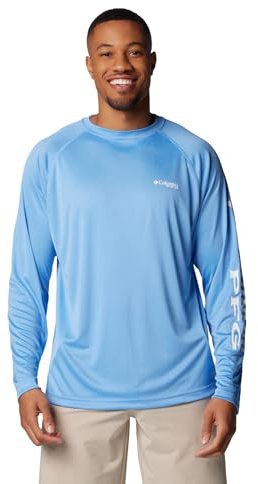 Columbia PFG Terminal Tackle Langarm-Shirt für Herren, Weißes Kappe/weißes Logo, L