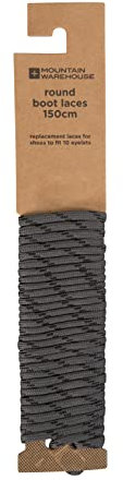 Mountain Warehouse Runde, strukturierte Schnürsenkel - 100 cm, für die meisten Schuhe, rund, Schnürsenkel für Wanderschuhe, 8 Ösen - Ideal für Alltag, Trekking Dunkelgrau