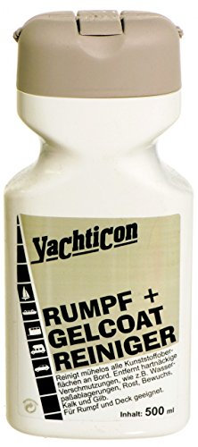 YACHTICON Rumpf- & Gelcoat-Reiniger 500 ml – kraftvoller Gelcoat- und GFK-Reiniger für Bootsrumpf & Deck, entfernt Rost, Bewuchs, Kalk & Vergilbungen, schnelles Tiefenreinigungsverfahren