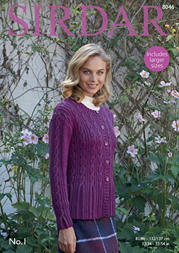 Sirdar 8046 Knitting Pattern Womens Round Neck Cable Cardigan in No. 1 DK