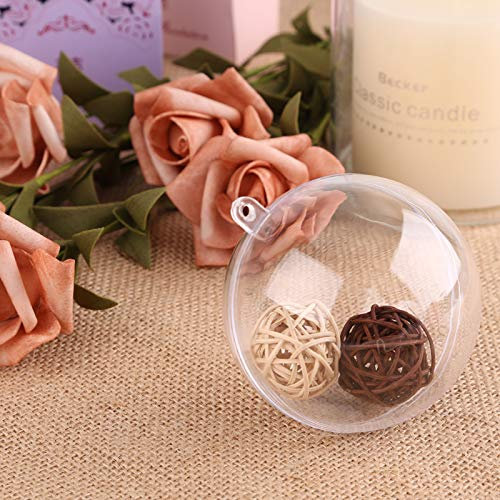 himaly 20 pezzi Palline decorative da 10 cm riempibile per fai da te in plastica trasparente per matrimoni, Natale, Capodanno, regali, decorazione domestica, Clear, 10 cm