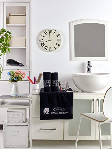 A & A Hair Beauty Handtuch Handtücher indanthren gefärbt (farbecht) 100% Baumwolle 50 x 90 cm