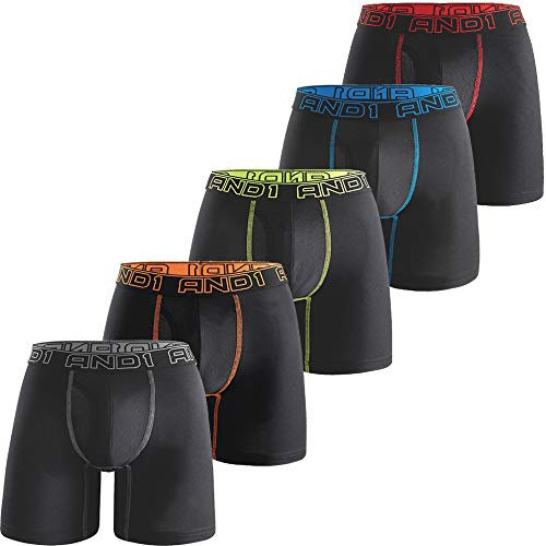 AND1 Sport boxershorts, 5-pack underkläder, herrkalsonger, retroshorts herr, boxers, kalsonger, sportunderkläder, retrounderkläder, Stil 3, S