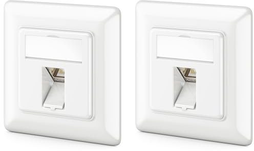 deleyCON CAT6a Keystone Netzwerkdosen Set - Unterputz Netzwerkdose mit Modul STP Geschirmt - Metall Gehäuse RJ45 Jack - Datendose für Netzwerkkabel