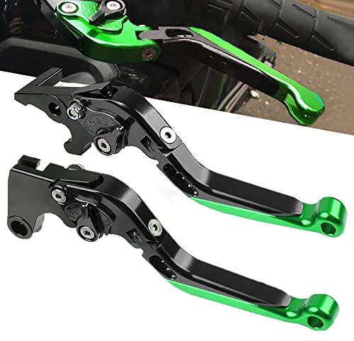 QJY-Motor Part-Store Kawasaki Z650 Leve Freno e Frizione Moto CNC Alluminio Regolabile Per Kawasaki Z60 Z 650 2020 2019 2018 2017 (Verde/Nero)