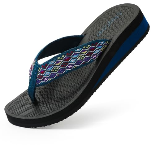 ChayChax Infradito Donna Zeppa Sandali da Spiaggia Leggero Ciabatte Estive Pantofole all’Aperto Antiscivolo, Profondo Blu, 38 EU