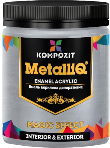 Acrylic Enamel Paint Metallic Effect for Metal, Wood, Furniture, Stone, Ceramics, Glass, Walls, Concrete, Cabinets – Silver, 17.63 Fl Oz - Quick-Drying, Weatherproof, Made in Europe