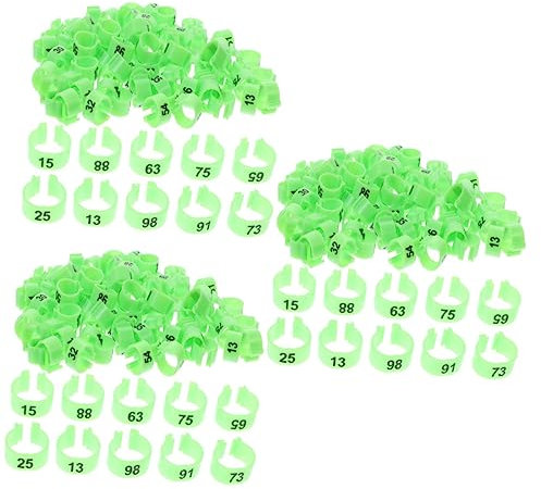 Hühnerbeinring, Vogelfußringe, 300 Stück Tauben-Fußkettchen, Taubenbedarf, Vogelfußbänder, Hühner-Knöchelbänder, Nummernschilder, Babyring, digitale Identifizierung von Brieftauben for Haustiere