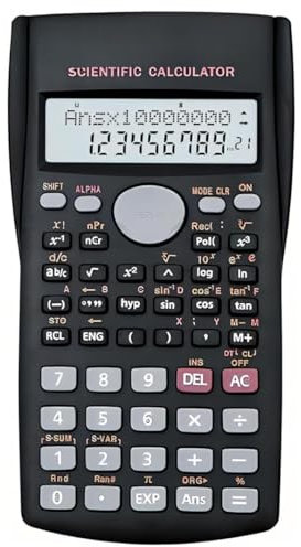 Scientific Calculator for Secondary School Supplies - Calculator GCSE + Bonus Clear Pencil Case for Exams A Level Maths Calculators for School Stationery Supplies, Student Xmas Gifts. Black