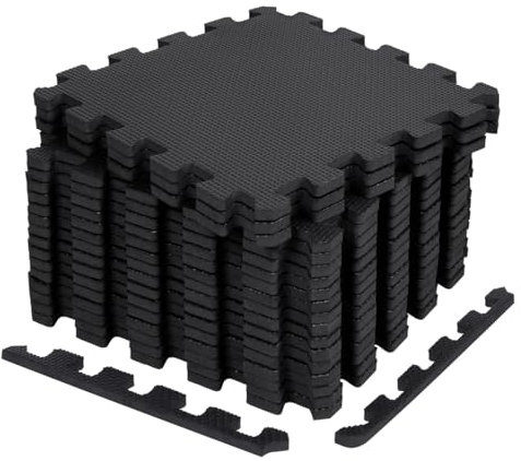 18 Losetas Esterilla Suelo Gimnasio Puzzle Espuma EVA 30x30 cm | Alfombrillas Acolchadas Antideslizantes | Tatami Modular para Yoga, Fitness, Juegos Infantiles, Bebé, Protección y Montaje Fácil