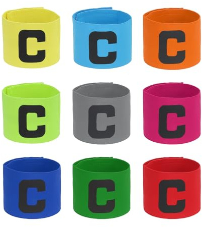 PATIKIL 9 Pcs Banda de Fútbol Elástica para Capitán de Deportes 9 Colores