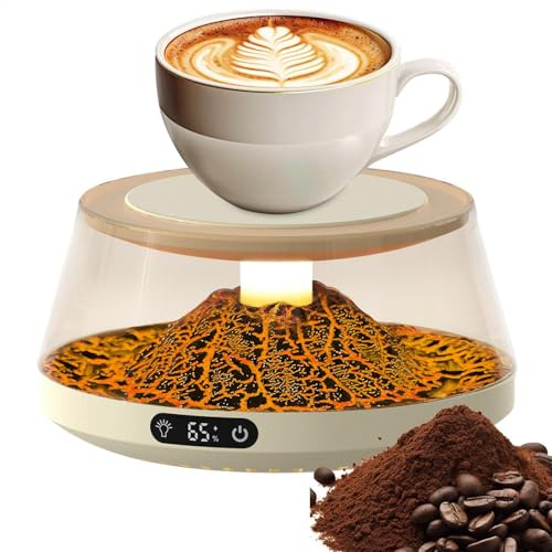 Kaffemuggsvärmare, smart muggvärmare, elektrisk värmeplatta, 4 temperaturinställningar, smart koppvärmare, dryckeskaffevärmare, bärbart värmeplatta med temperaturvisning för hem