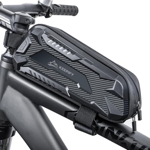 Ultra-Stützende Fahrradtasche Rahmen, Wasserdichte Fahrrad Rahmentasche, Neue Selbstschließende Oberrohrtasche Fahrrad mit Reißverschluss, Rahmentasche für Rennräder&Mountainbikes&Gravelbike - Schwarz