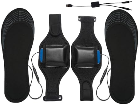 Electric Foot Warmers - Heated Shoe Inserts, Rechargeable Thermal Insoles | Cuttable Heated Boot Insoles with 8000mah Battery, Wireless Foot Heating Pads, USB Winter Shoe Warmers for Men Women