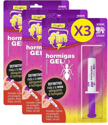 Flower x3 Anti Ant Insecticide Syringe Format 10g | Effective Ant Syringe Removes the Whole Colony | Attracting and Durable Gel | Indoor and Outdoor | Safe and Simple Application