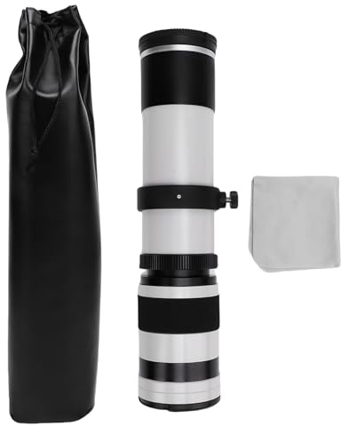 Fydun Telezoomobjektiv Imponerande 420-800mm F8.3 Manuell Lins för E Mount Mirrorless Camera Landscape Photography (Vit)