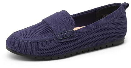 DREAM PAIRS Loafers for Women Penny Knitted Loafer Casual Comfortable Slip On Flats Work Business Walking Shoes,Size 8.5,Navy,SDLS26001W