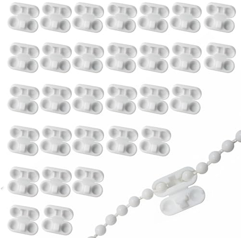 30 Pcs Roller Blind Chain Connectors, White Plastic Blind Cord Connector Clips, Fits 4.5mm Roller, Roman and Vertical Blinds, Window Blinds Accessories for Chain Repairs and Adjustments
