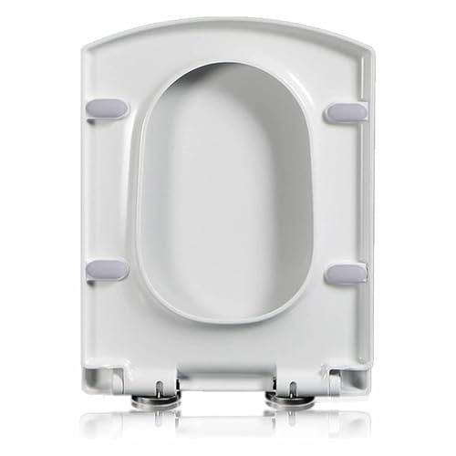 Sedile WC con chiusura ammortizzata, regolabile, a sgancio rapido per una facile installazione, design in polipropilene resistente per un bagno moderno comfort e convenienza