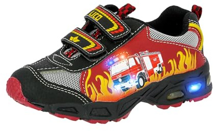 Lico Hot V Blinky, Sneakers basses garçon - Multicolore (ROT/SCHWARZ/GELB), 25