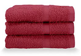 Gabel Gästetuch, Frottee, aus Reiner Baumwolle, hydrophil, 40 x 60 cm, Bordeaux, 3-teiliges Set