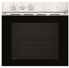 Four encastrable émail lisse Glem GFMG51IX - Four traditionnel Convection naturelle / 62 litres / Classe A / Inox / Tournebroche / Porte classique (2 vitres) / Four gaz
