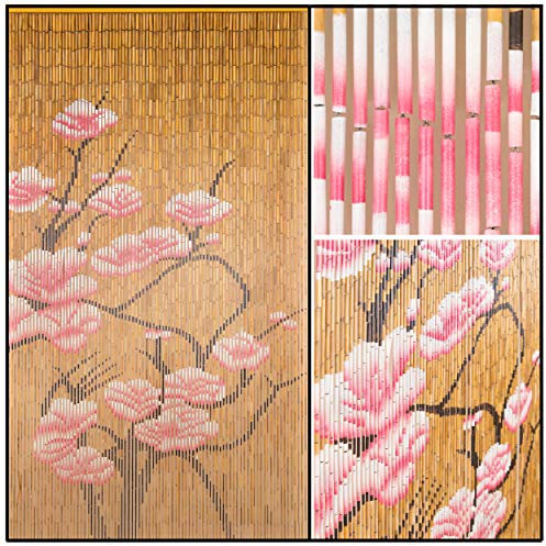 Beaded String Beaded Curtain, Door Beads, 90 Strands, 35.5 Wx78 H-Blossom