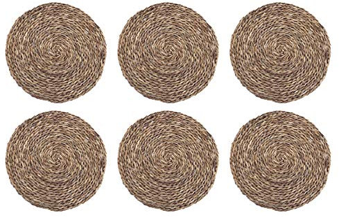 HERSIG - Pack 6 Salvamanteles Individuales | Manteles Individuales Redondos de Enea - 30 cm